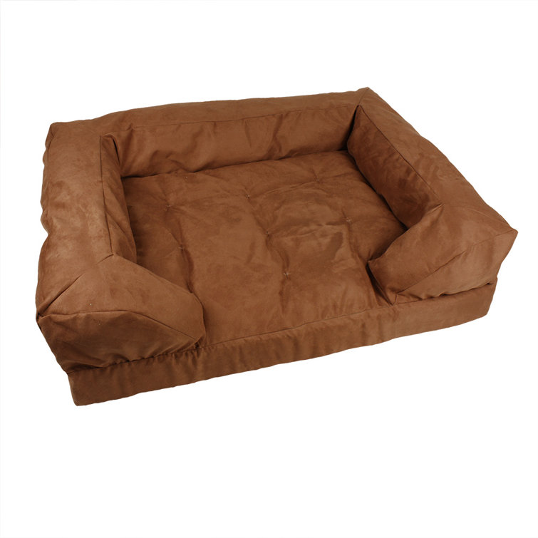 Medium Orthopedic Buckskin Suede Bolster Dog Sofa