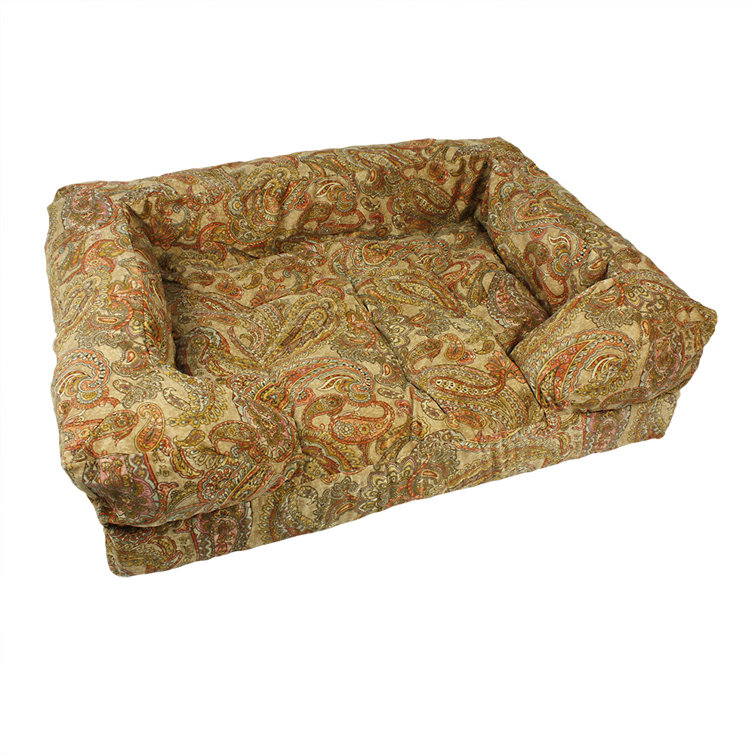 Medium Orthopedic Buckskin Suede Bolster Dog Sofa