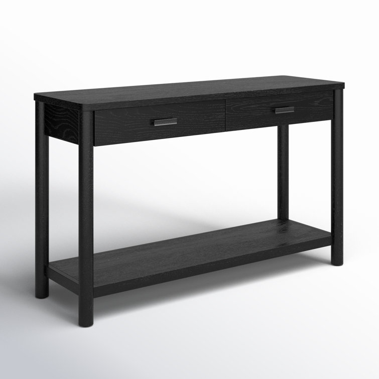 Jaylessa Black Wood and Metal Console Table with Storage