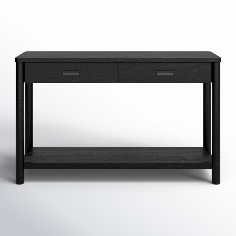 Jaylessa Black Wood and Metal Console Table with Storage