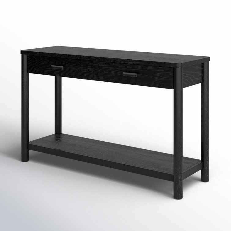 Jaylessa Black Wood and Metal Console Table with Storage