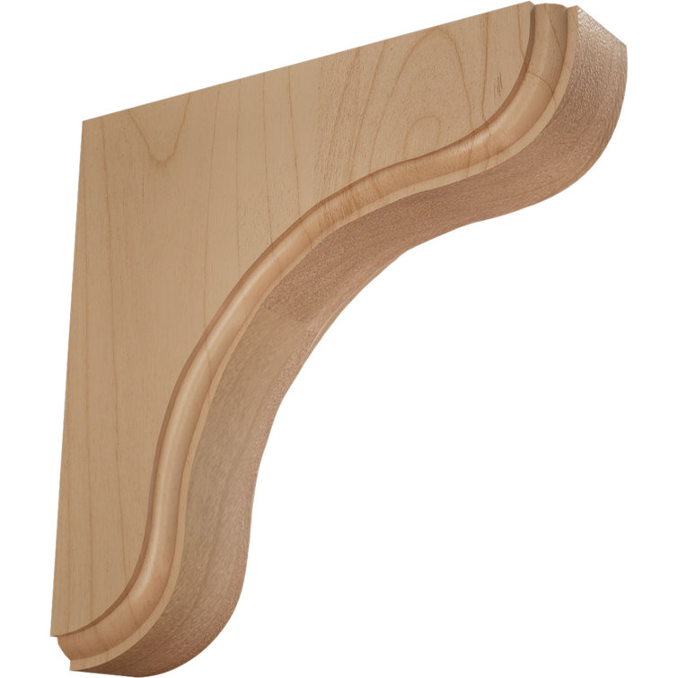 Alder Hand-Carved 5.5'' Wood Bracket Corbel