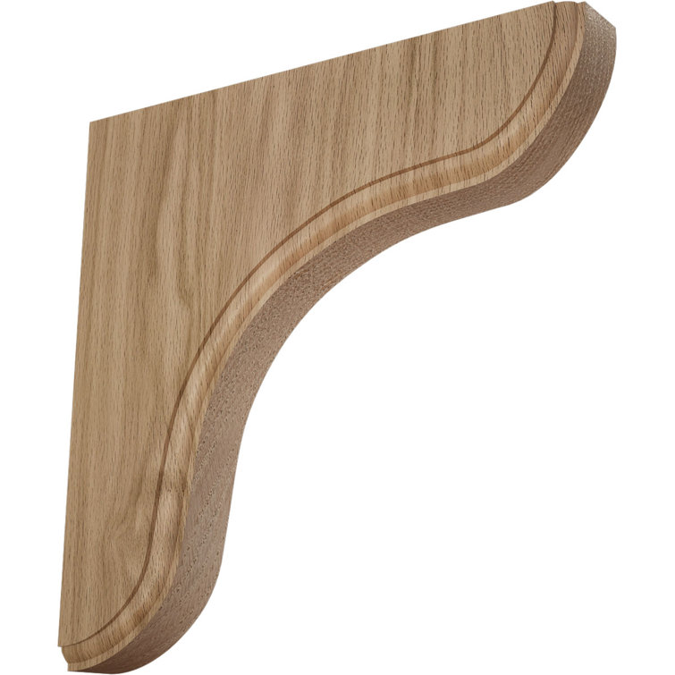 Red Oak 10.5" Hand-Carved Wood Corbel Bracket