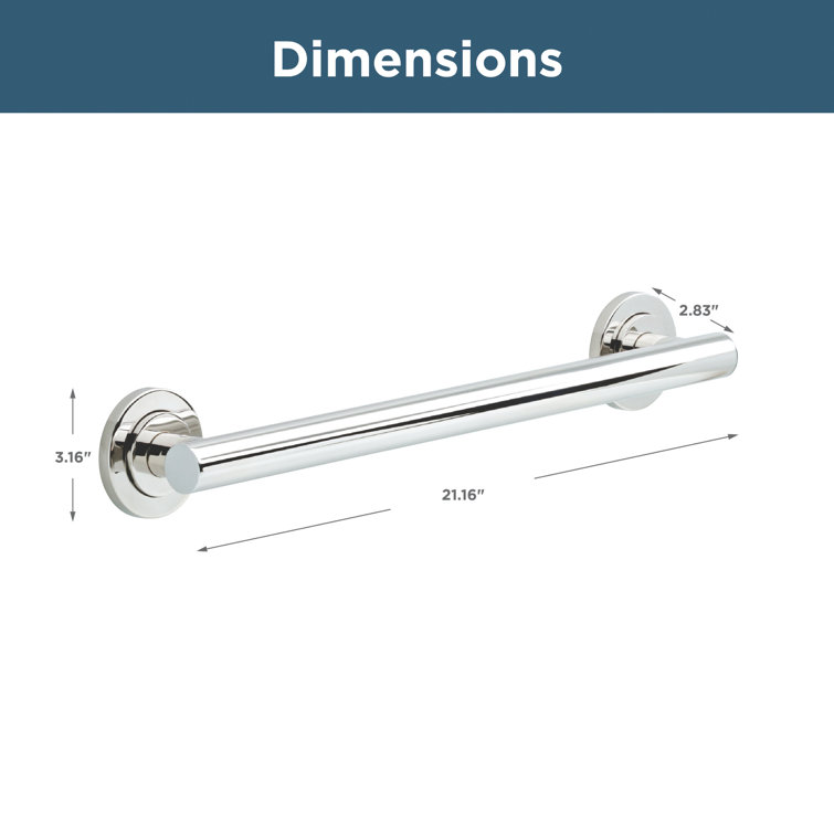 Voisin Polished Stainless Steel 18-Inch Bathroom Grab Bar