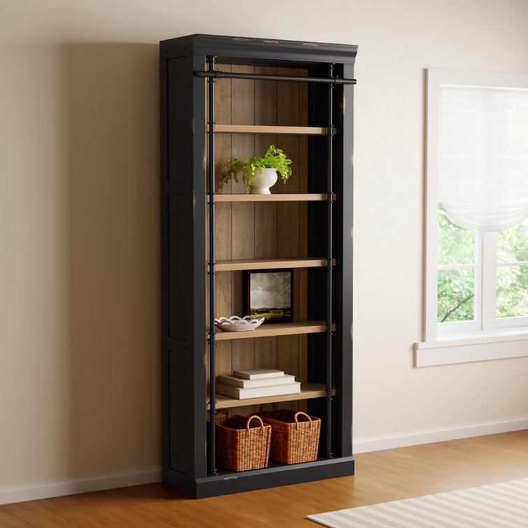 Toulouse Aged Ebony and Warm Honey Adjustable Bookcase