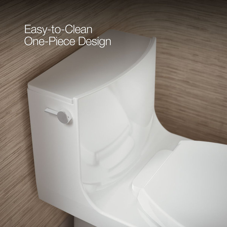 Veil White Elongated Dual-Flush One-Piece Toilet