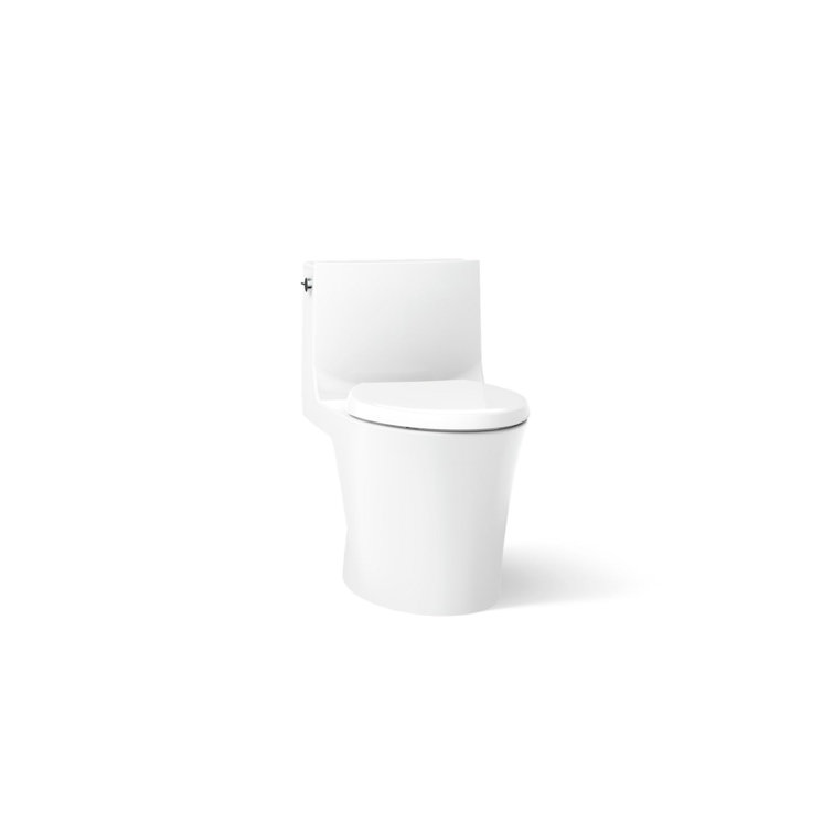 Veil White Elongated Dual-Flush One-Piece Toilet
