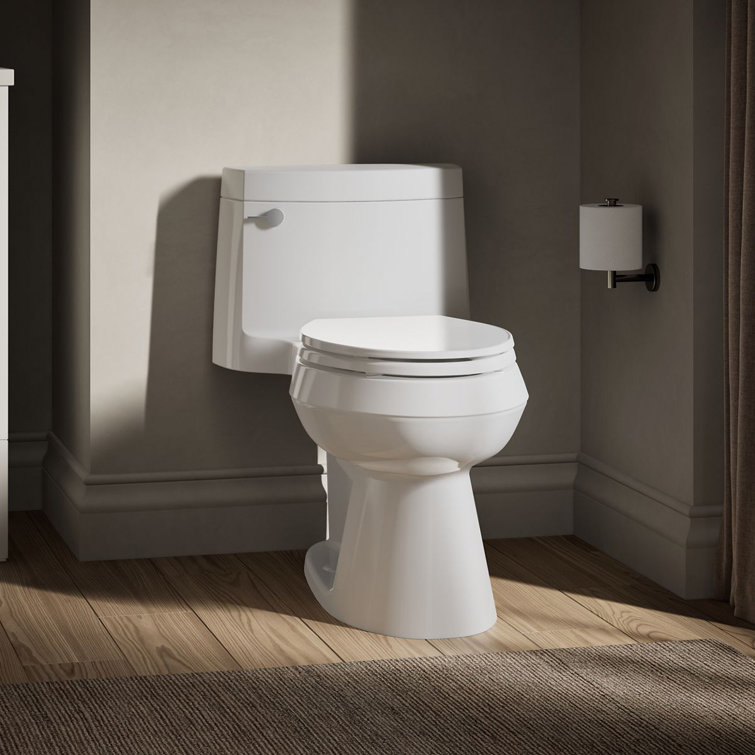 White High Efficiency Elongated One-Piece Toilet with Seat