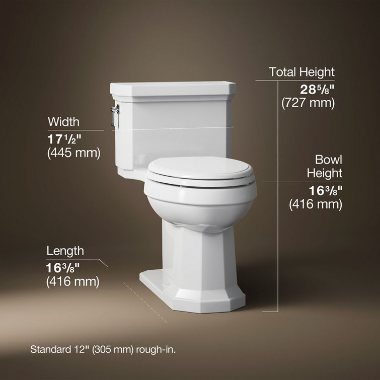 White High Efficiency Elongated One-Piece Toilet