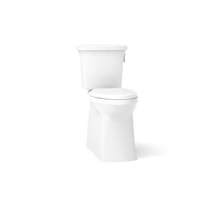 White High Efficiency Elongated Two-Piece Toilet with Skirted Trapway