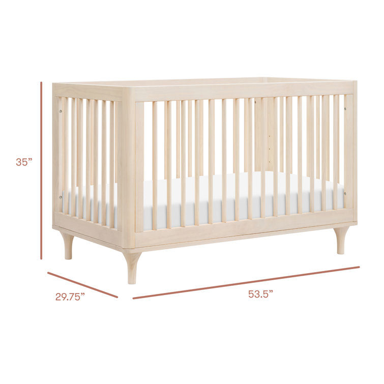 Washed Natural Pine 3-in-1 Convertible Crib with Toddler Rail