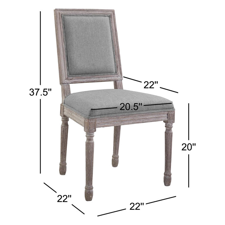 Vintage French Fluted Frame Beige Upholstered Side Chair