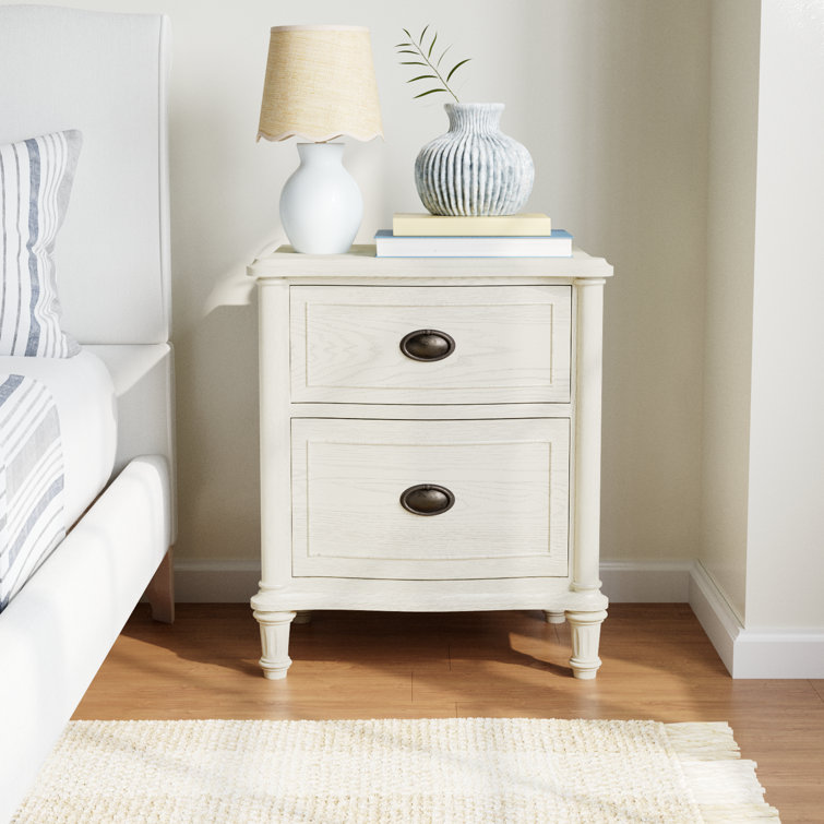 Studio Gray 2-Drawer Solid Wood Nightstand