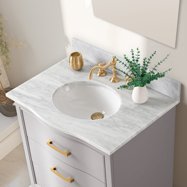 Thompson 36'' Gray Freestanding Bathroom Vanity with Ceramic Sink