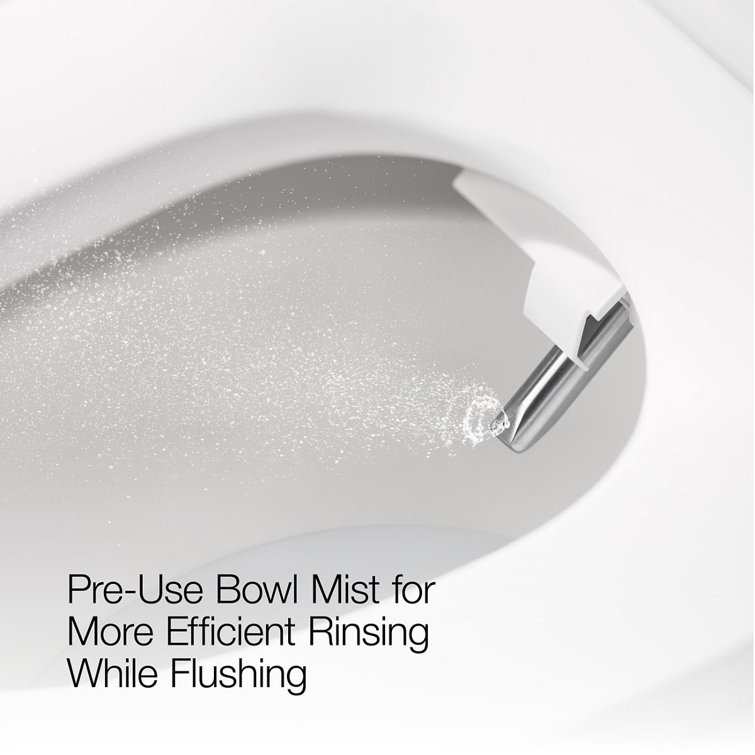 White Elongated One-Piece Smart Toilet with Dual Flush