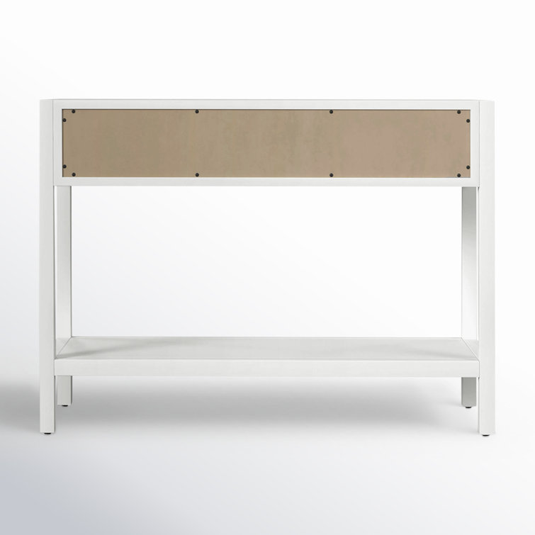 Lark 44" White Wood Console Table with Storage