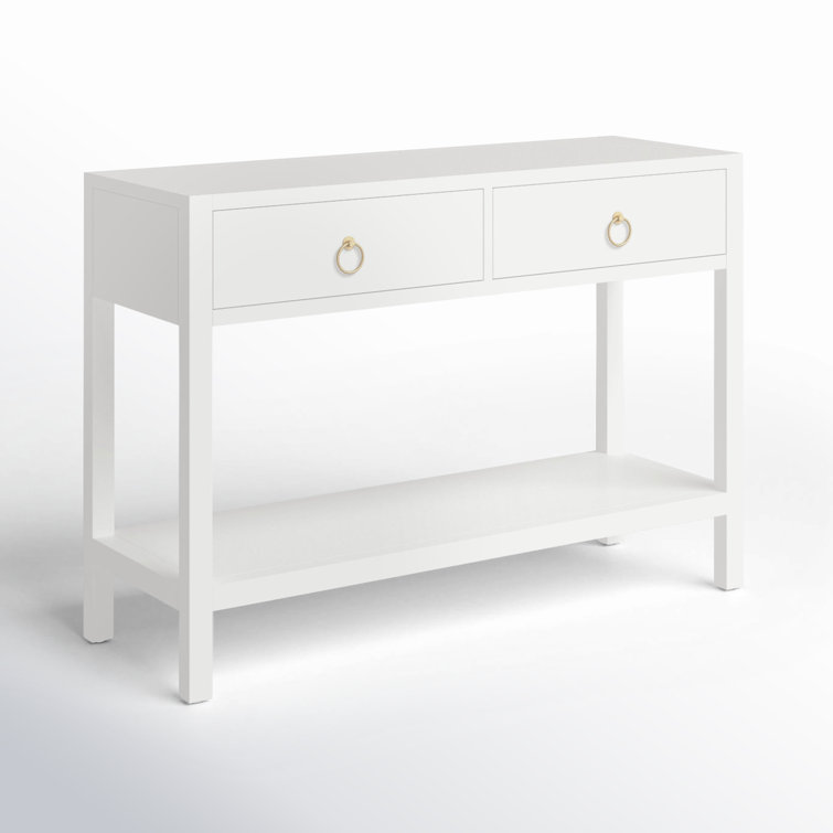 Lark 44" White Wood Console Table with Storage