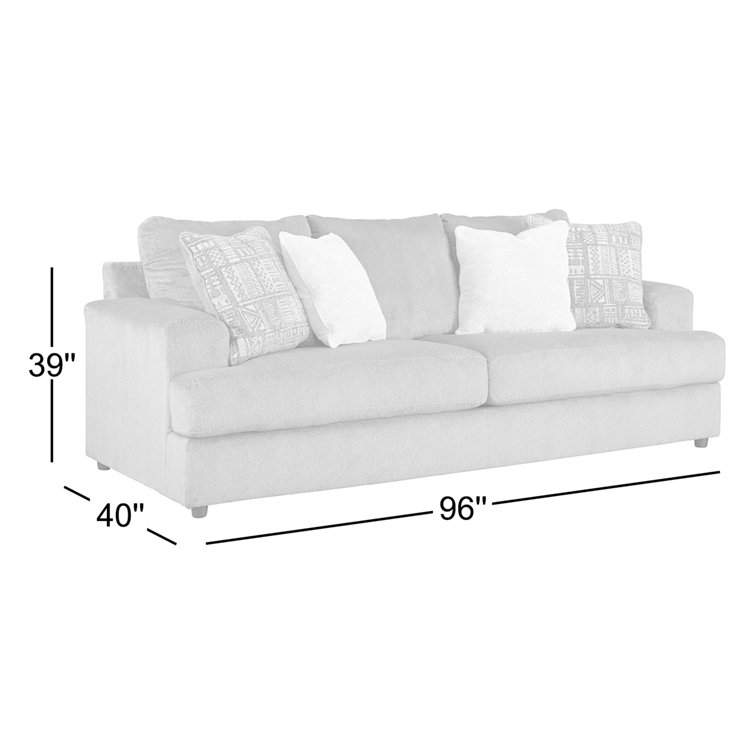 Soletren Ash Gray Microfiber Stationary Sofa with Accent Pillows
