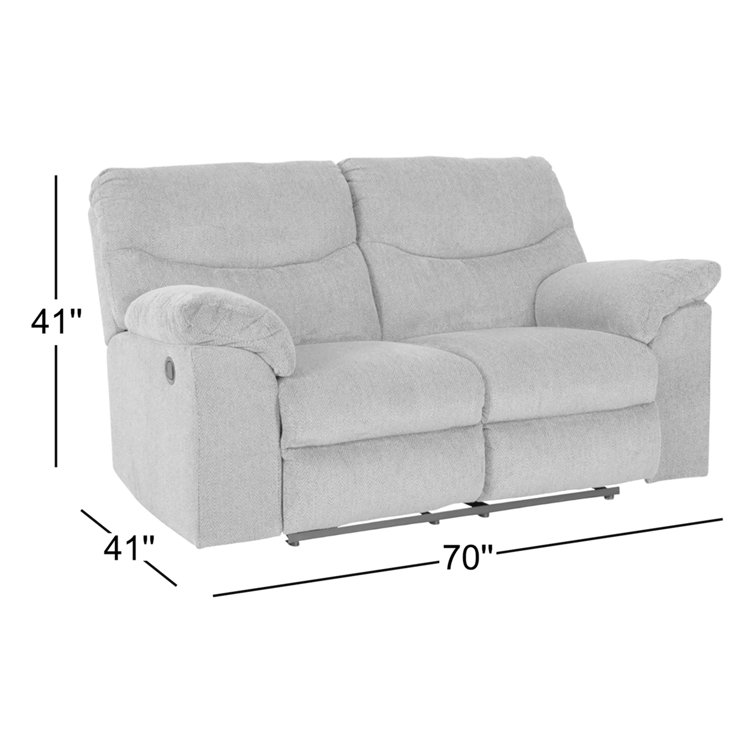Briar Brown Fabric 70" Tufted Pillow-Top Arm Reclining Loveseat