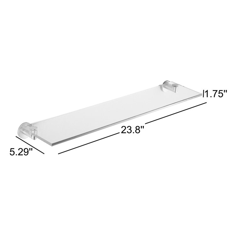 Kubic 24" Satin Nickel Minimalist Bracket Shelf