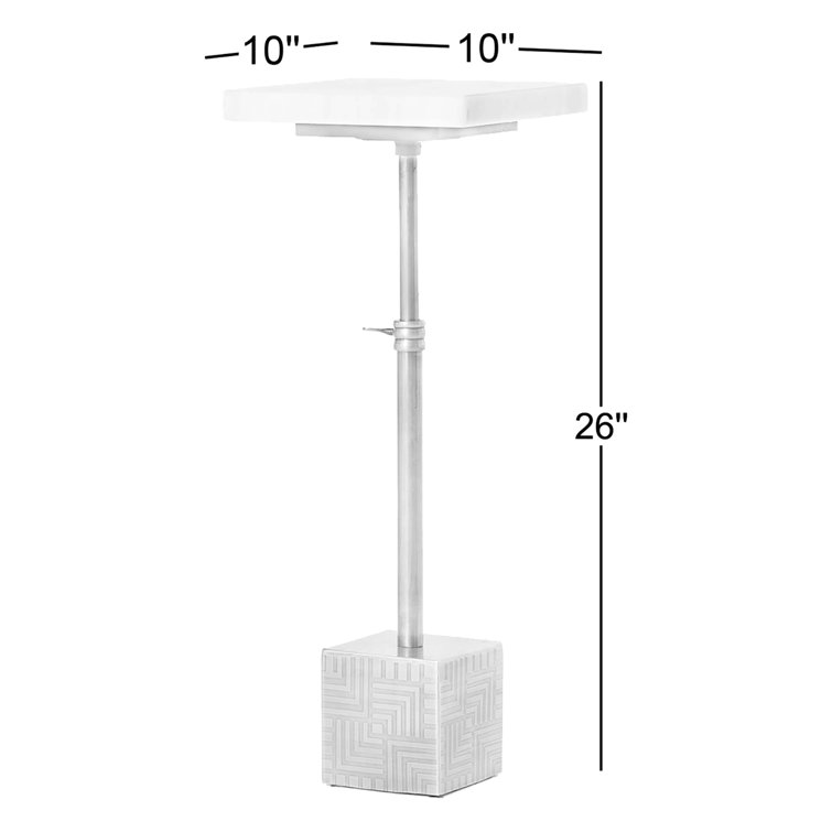 Astrid Gold and White Marble Square Accent Table