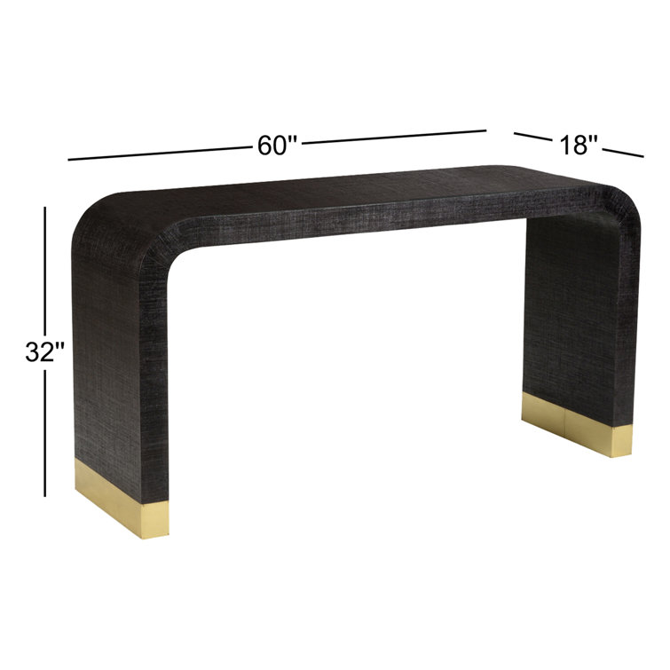 Elegant Waterfall 60'' Black Wood and Metal Console Table
