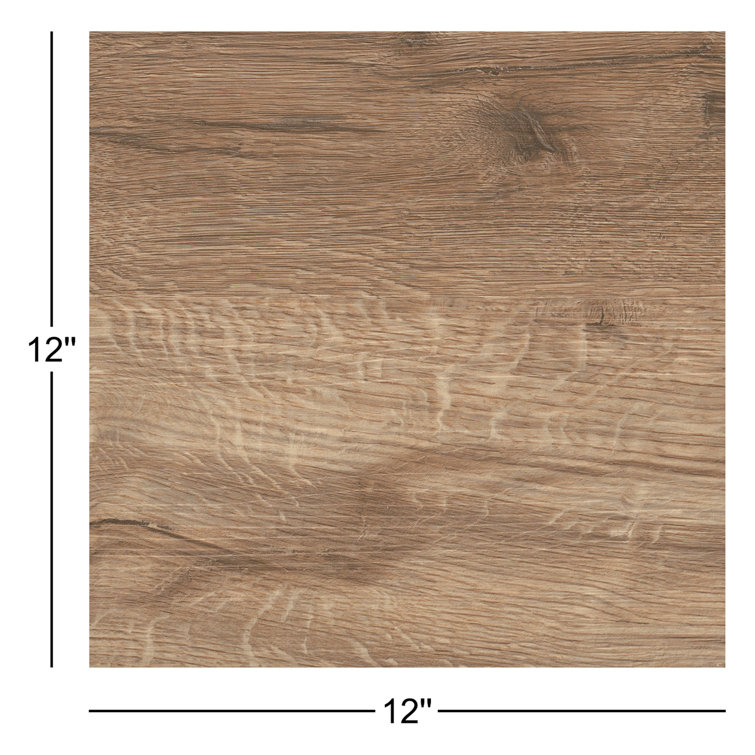 Brown 12'' x 12'' Vinyl Peel and Stick Floor Tiles