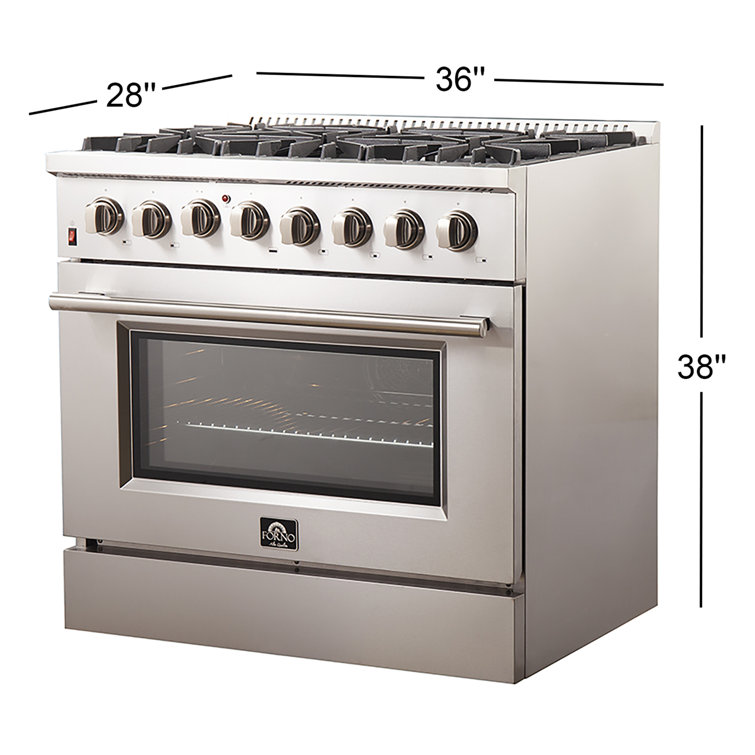 Galiano 36-inch Stainless Steel Dual Fuel Range with Griddle