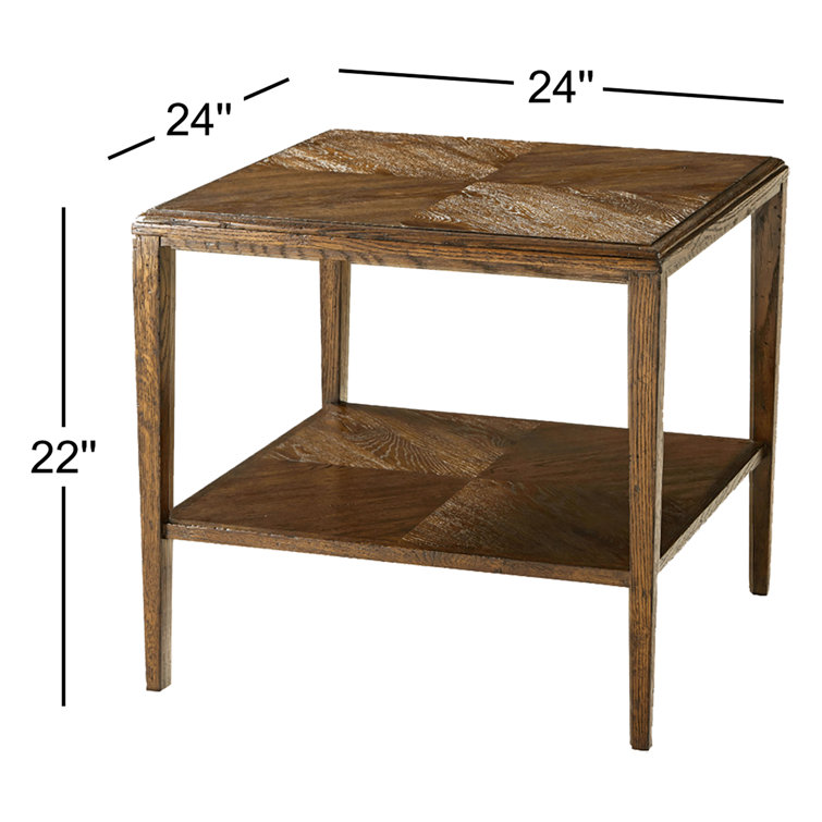 Dusk Oak Parquetry Patterned Square Side Table