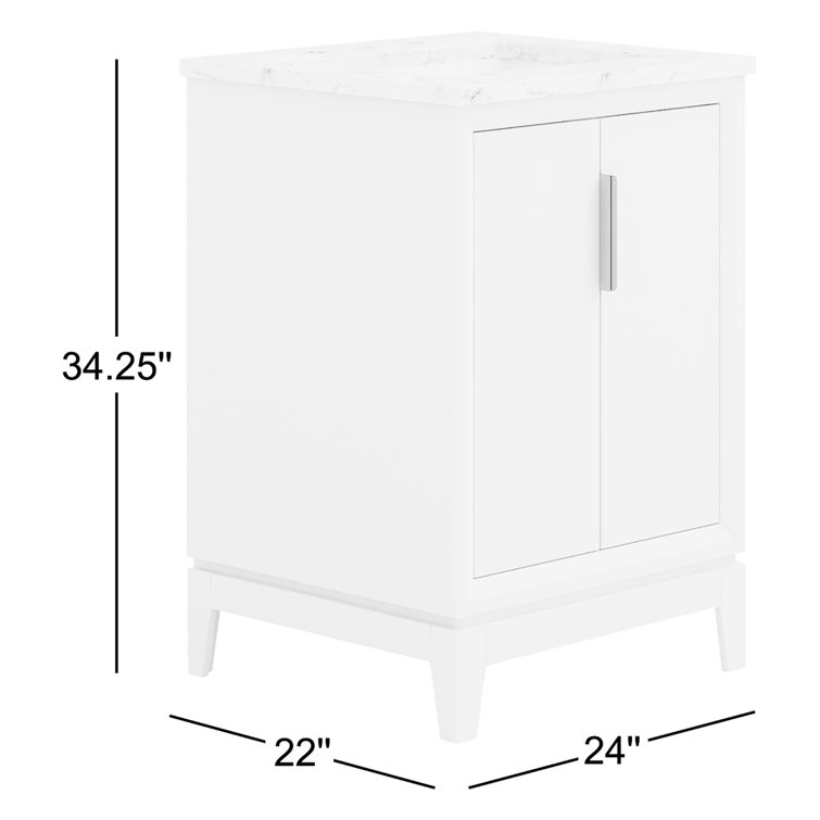 Elizabeth 24'' Monarch Blue Vanity with Marble Top