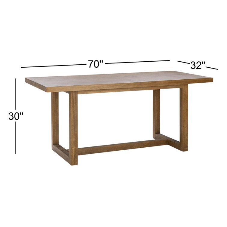 Natural Wood Transitional 70" Rectangle Dining Table