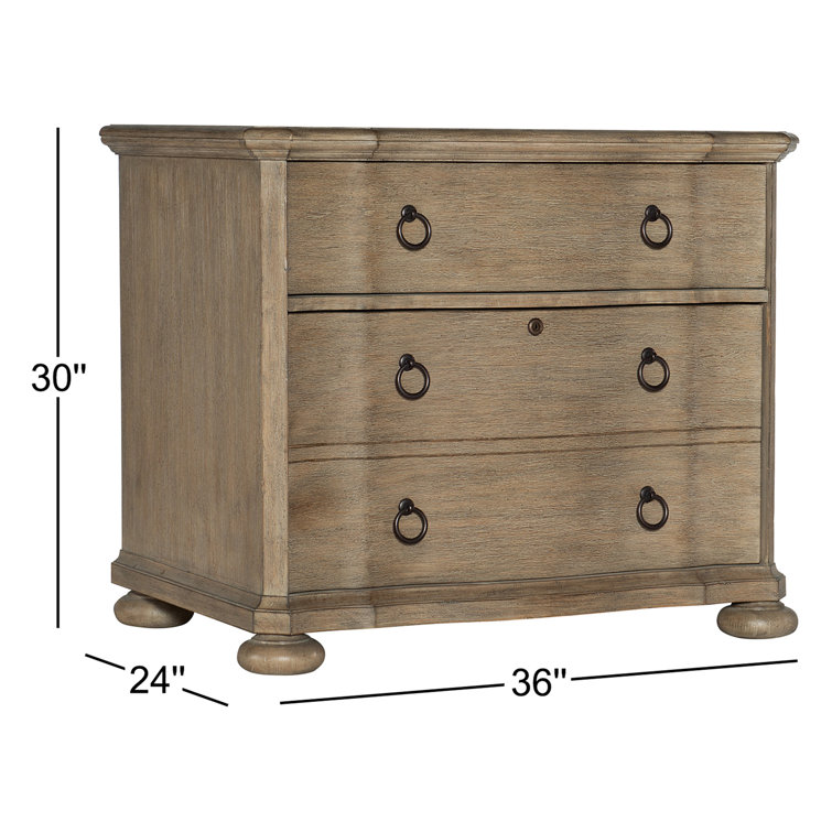 Corsica Beige 36'' Traditional Lockable 2-Drawer Lateral File Cabinet