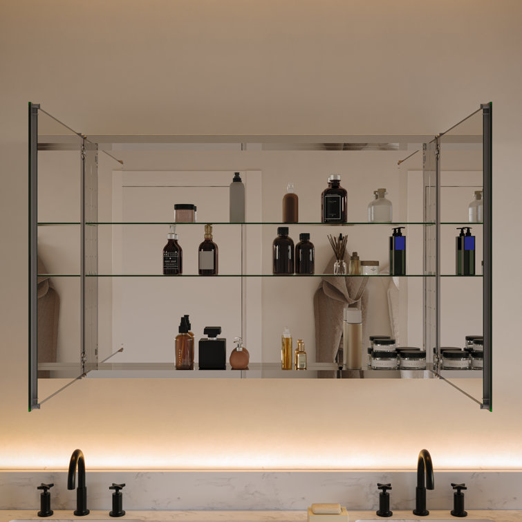 Senza 40" Wide Frameless Bathroom Medicine Cabinet with Mirrors