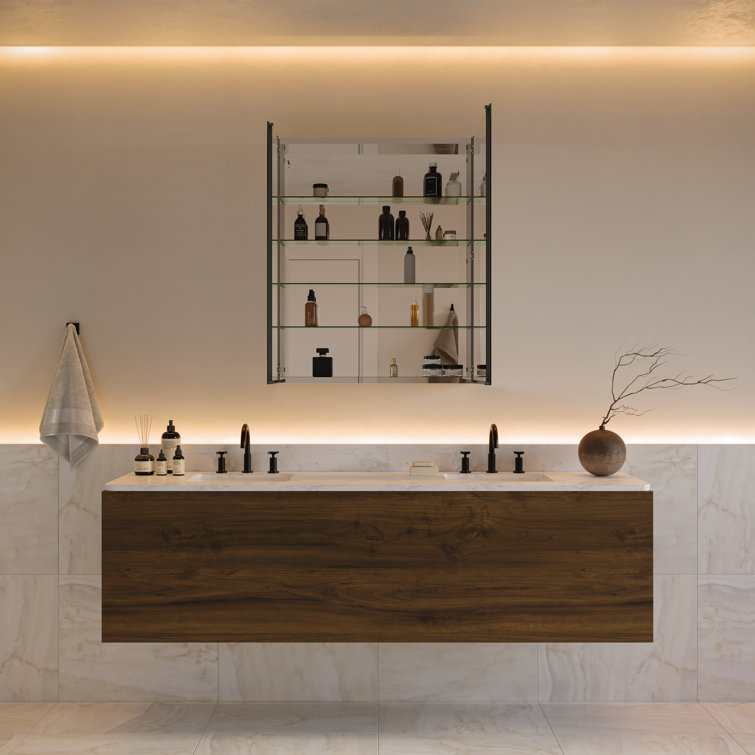 Fresca 36" Frameless Rectangular Bathroom Medicine Cabinet with Mirrors