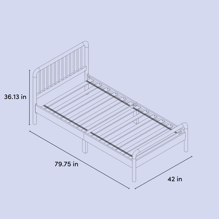Olive Twin Bed with Pine Wood Frame and Drawer