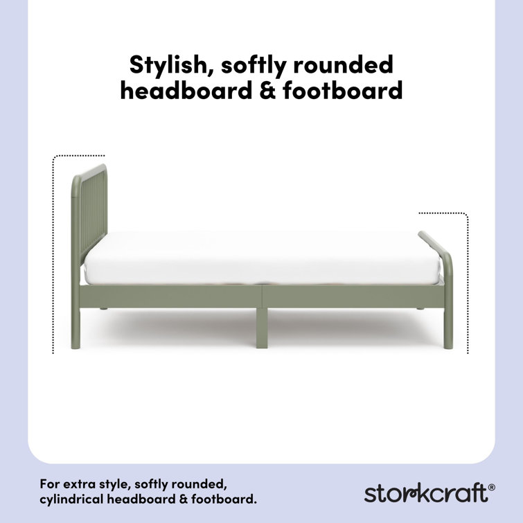 Olive Twin Bed with Pine Wood Frame and Drawer