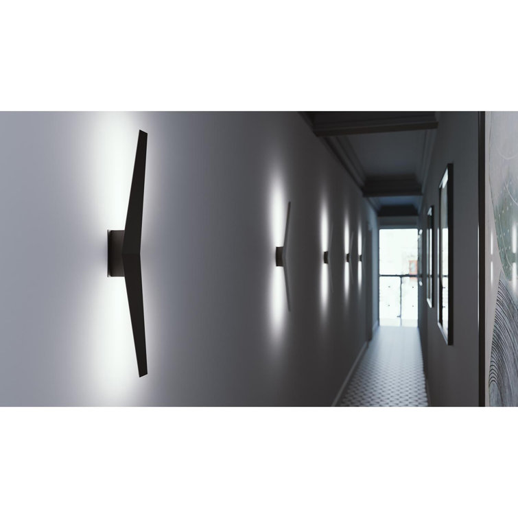 Modern Linear Black Steel Dimmable LED Wall Sconce