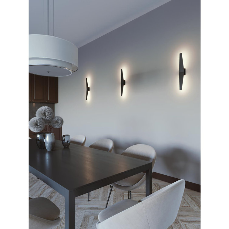 Modern Linear Black Steel Dimmable LED Wall Sconce