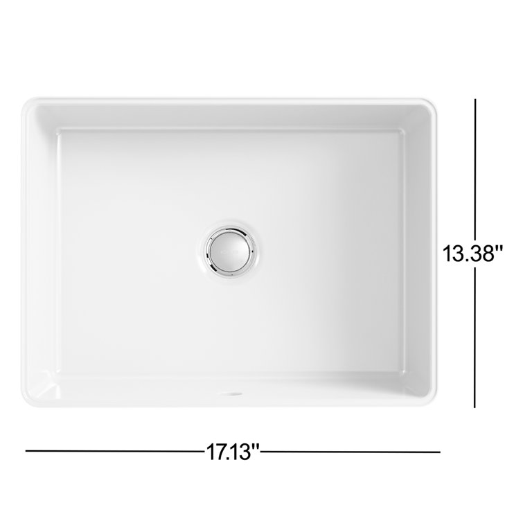 Verticyl 17" Ice Gray Ceramic Rectangular Undermount Bathroom Sink