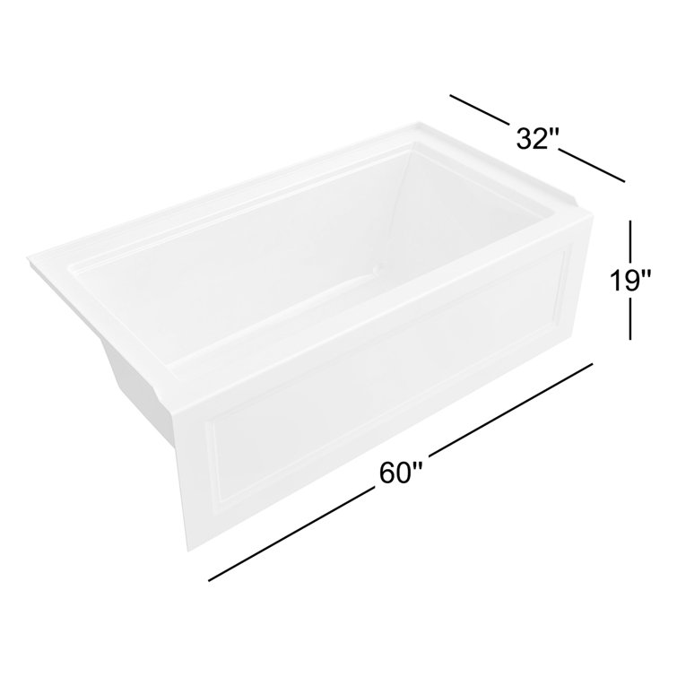 Town Square S 60'' White Acrylic Alcove Bathtub