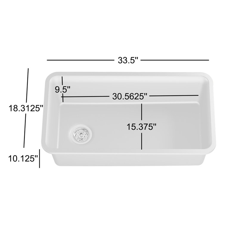 Matte Graphite Neoroc Undermount Single-Bowl Kitchen Sink