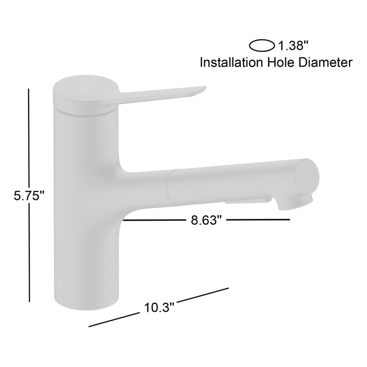 Matte Black Brass Kitchen Faucet with Pull-Out Spray