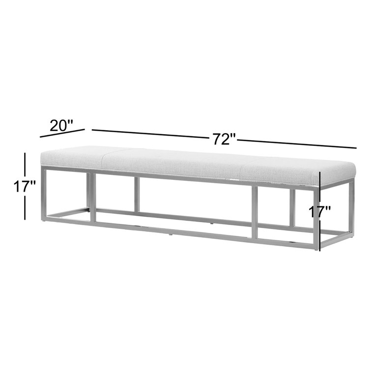 Irving Flax Upholstered Bench with Metal Frame