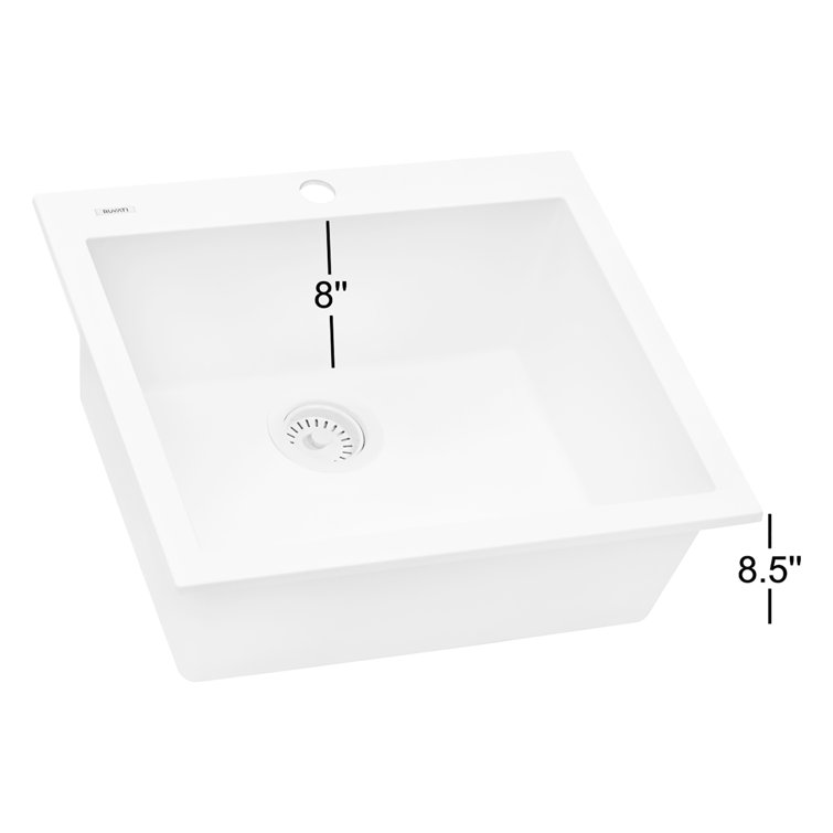 Arctic White Granite Composite Single Bowl Kitchen Sink