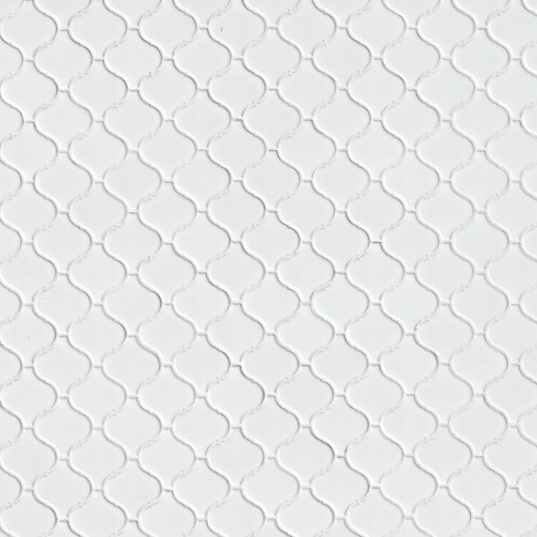 Bianco White Ceramic Arabesque Mosaic Wall Tile