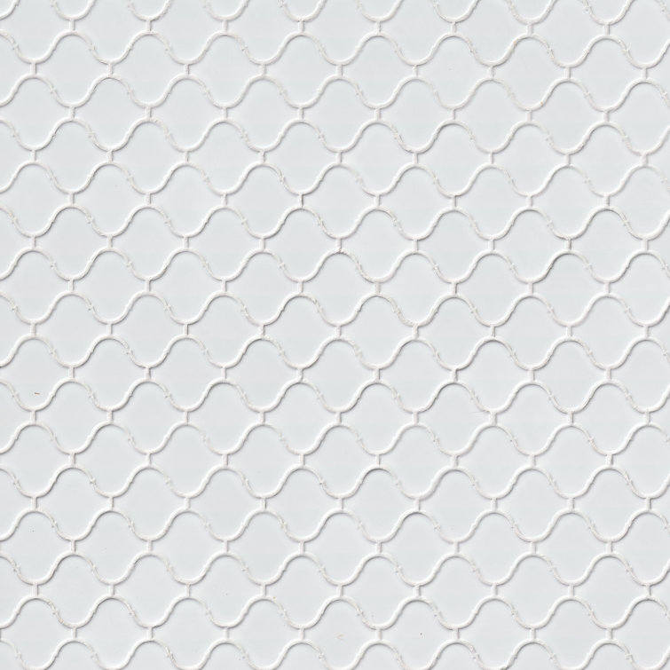 Bianco White Ceramic Arabesque Mosaic Wall Tile