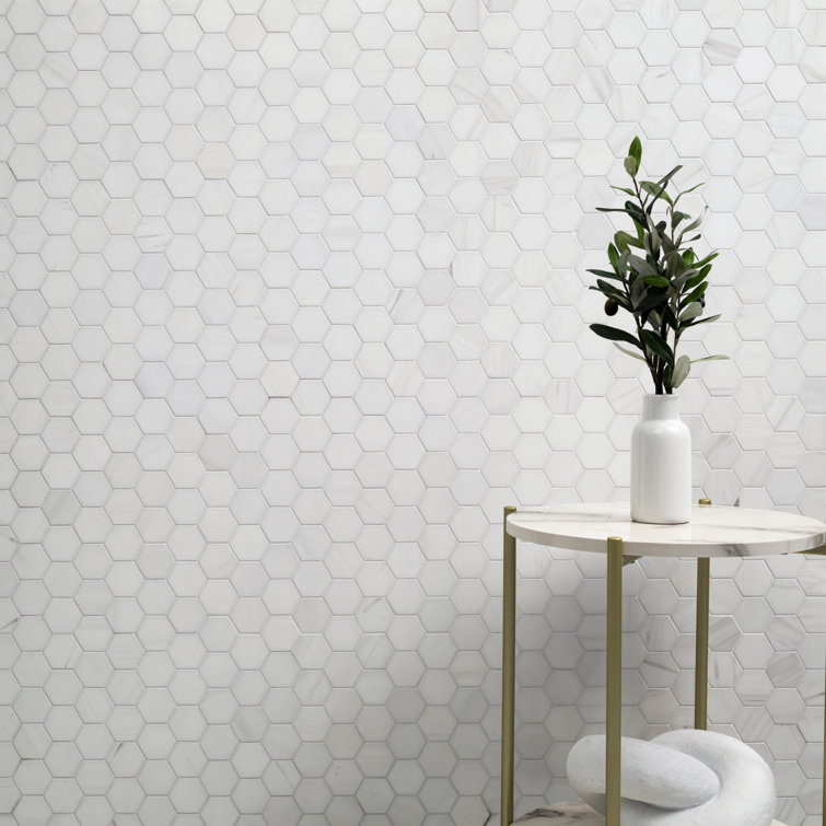 Bianco Dolomite White Marble Hexagon Mosaic Tile
