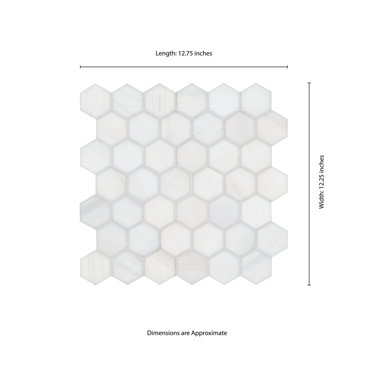 Bianco Dolomite White Marble Hexagon Mosaic Tile