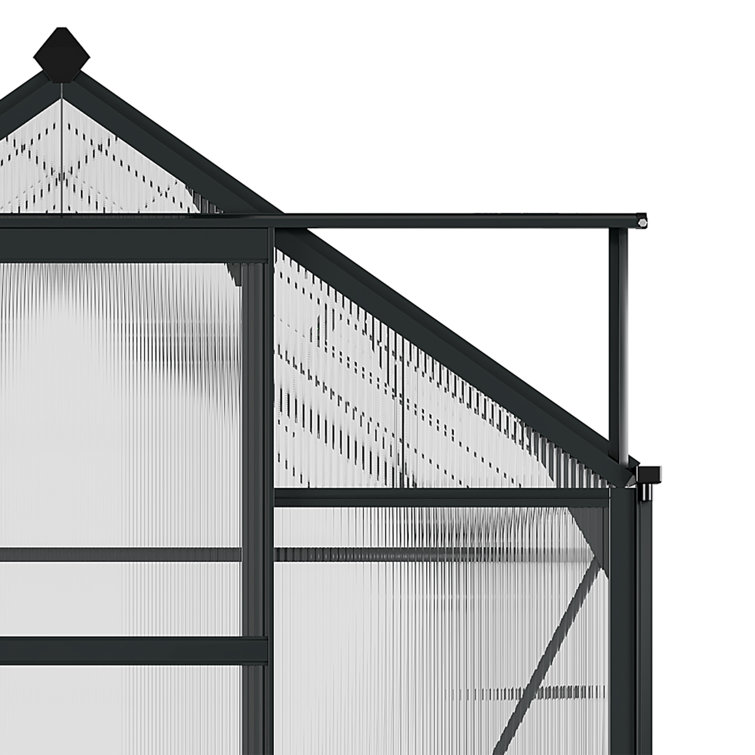 Large Black Aluminum Frame Walk-In Greenhouse