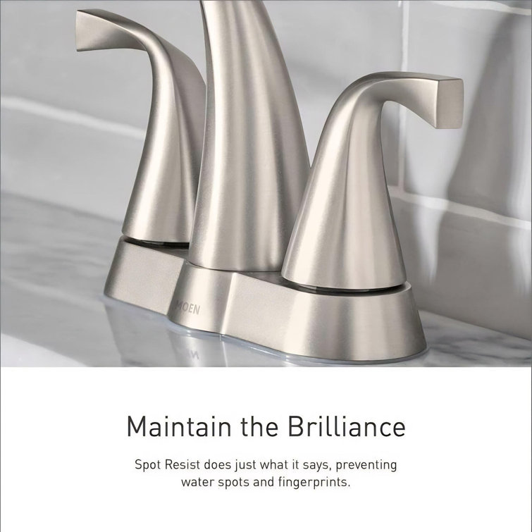 Brushed Nickel Single Handle Bathroom Sink Faucet with Deckplate